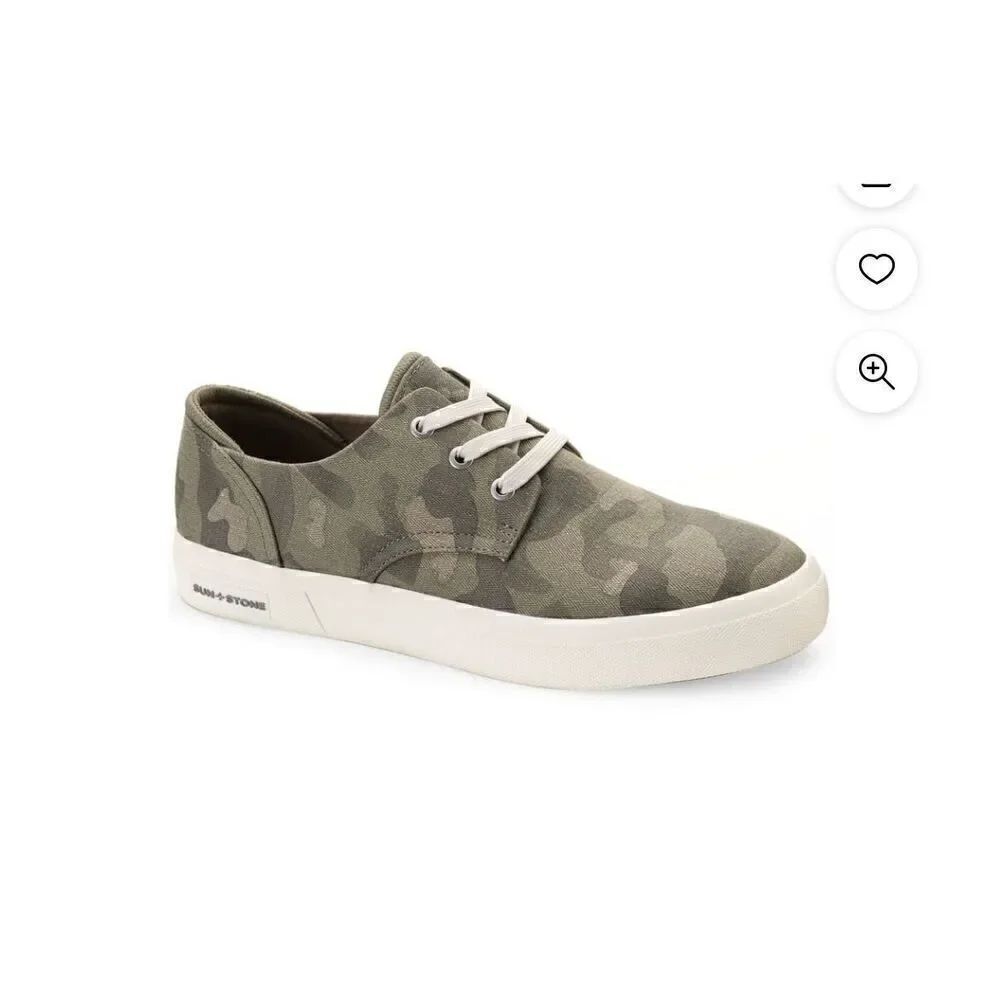 SUN STONE Green Camouflage Cushioned Kiva Round Toe Platform Athletic Sneakers
